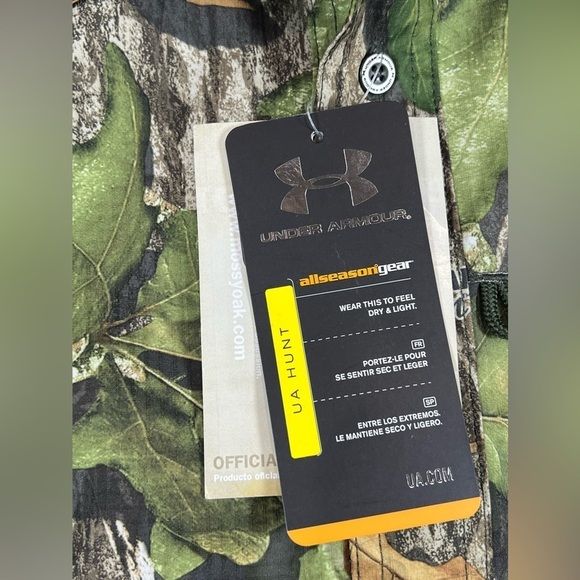 NWT Under Armor Mossy Oak Medium UA Hunt Camo Performance Button Front Shirt - Picture 7 of 13
